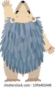 vector flat cartoon animal clip art cute hedgehog