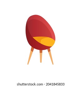 Vector flat cartoon ball chair isolated on empty background-modern furniture,room interior elements,comfort home life concept,web site banner ad design