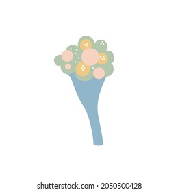 Vector flat cartoon beautiful bouquet isolated on empty background-room interior elements concept,web site banner ad design