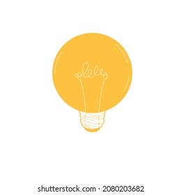 Lámpara de bombilla de caricatura plana vectorial aislada en dispositivos eléctricos de fondo vacíos para el concepto de comodidad de la vida en el hogar, banner de sitio web y diseño