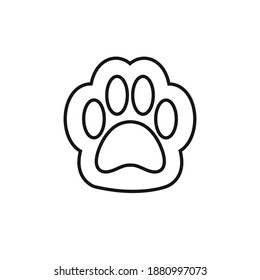 Vector flat cartoon cat dog paw isolated on white background