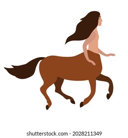Vector flat cartoon centaur isolated on white background