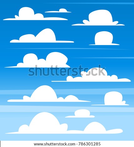 vector flat cartoon cloud template simple stock vector royalty free free cloud template