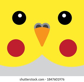 Vector flat cartoon cockatiel parrot face