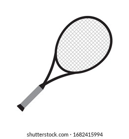 Vector flat cartoon colored tennis racket isolated on white background