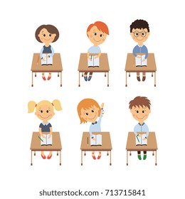 Teacher Pupils Classroom Lesson Vector Illustration Stock Vector ...