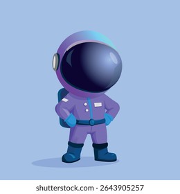 vector flat cartoon drawing character astronaut in spacesuit character for game or cartoon