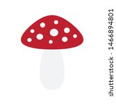 Vector flat cartoon fly agaric mushroom icon isolated on white background 