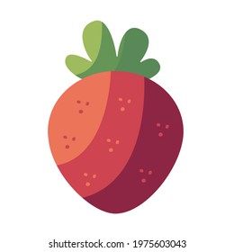Vector flat cartoon fresh strawberry.