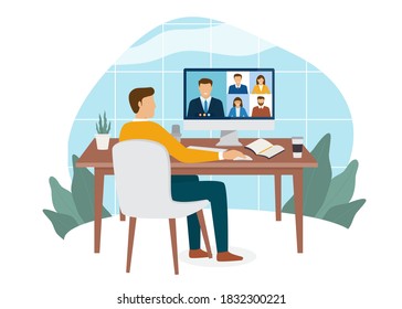 Vector Flat Cartoon Illustration About Man Stock Vector (Royalty Free ...