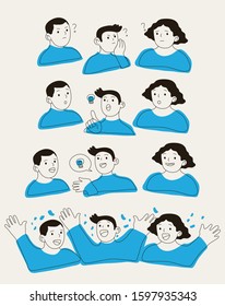 Vector flat cartoon illustration of man with solution. creativity, brainstorming, creative idea