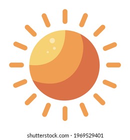 Ilustración de dibujos animados planos vectorial sol de verano.