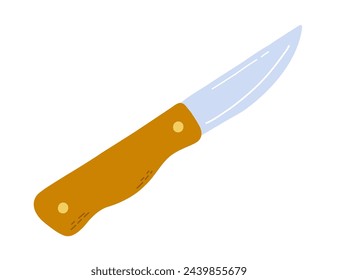Vector flat cartoon knife isolated on white background