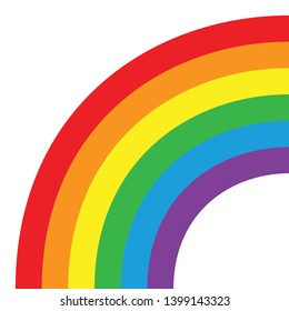 Vector flat cartoon lgbt rainbow isolated on white background 