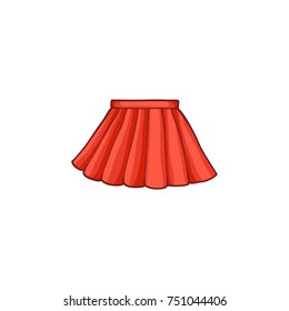 vector flat cartoon summer female red skirt. Fashionable trendy style summer, female casual clothing. Isolated illustration on a white background.
