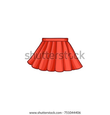 vector flat cartoon summer female red skirt. Fashionable trendy style summer, female casual clothing. Isolated illustration on a white background.