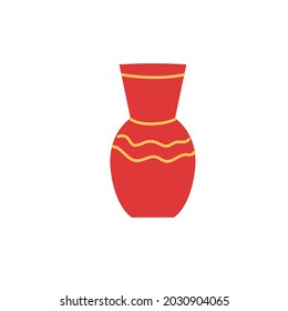 Vector flat cartoon vase isolated on empty background-living room interior elements,comfort,home life concept,web site banner ad design