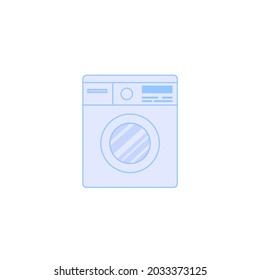 Vector flat cartoon washing machine isolated on empty background-home appliances,interior element concept,web site banner ad design