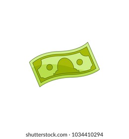 Vector flat cash money bill, bank hundred dollar banknote. Business finance savings profit success, jackpot, banking loan credit symbol. Isolated illustration, white background