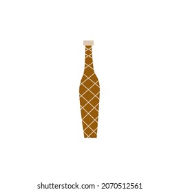 Vector flat ceramic vase, isolated for flowers on a white background. Natural colors simple style.