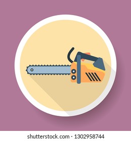 vector flat chainsaw icon with shadow eps10