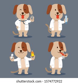 Vector Flat Character Of Dog As Pet Doctor.