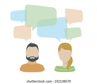 Vector flat characters dialog.