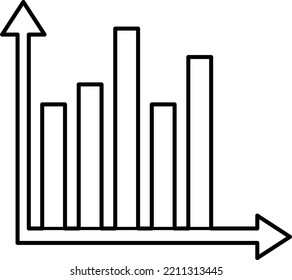 Ilustración del conjunto de iconos del diagrama de gráfico plano vectorial. Columna negra con flecha, línea y área pictograma aislados.eps
