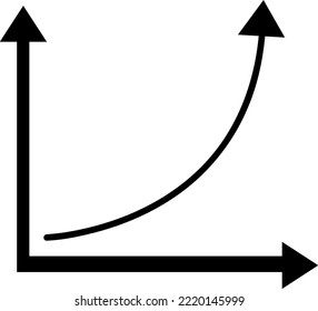 Vector flat chart diagram icon set illustration. Black column with arrow, line and area pictogram isolated on white. Concept of finance statistics, analitics