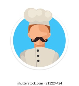 Vector Flat Chef Round Icon