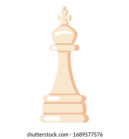 Vector Flat Chess King Icon on White Background