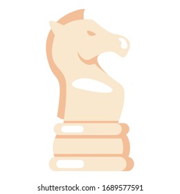 Vector Flat Chess Knight Icon on White Background