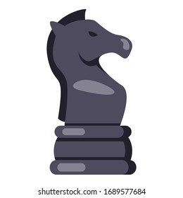 Vector Flat Chess Knight Icon on White Background