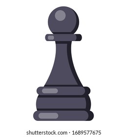 Vector Flat Chess Pawn Icon on White Background