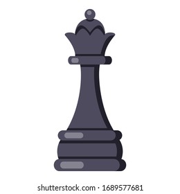Vector Flat Chess Queen Icon on White Background