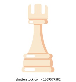Vector Flat Chess Rook Icon on White Background