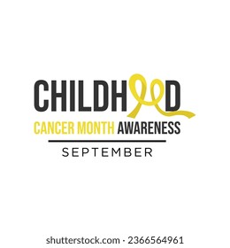 Vector flat childhood cancer day yellow ribbon. Gold or yellow ribbon to childhood cancer awareness month vector image