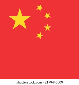 Bandera de China plana vectorial aislada en fondo blanco