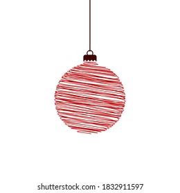 Icono de las bolas de Navidad planas de vectores