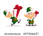 Vector flat christmas santa claus elf character portrait isolated. Cartoon style illustration. Happy New Year, Merry Xmas design element. Good for congratulation card, banner, flayer, leaflet, poster.