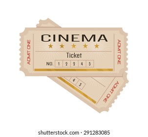 Vector flat cinema tickets illustration