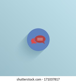 Vector flat circle icon on blue background. Eps10