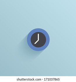 Vector flat circle icon on blue background. Eps10