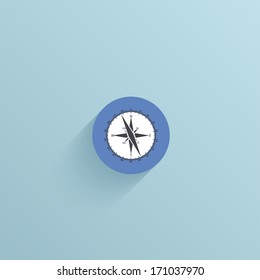 Vector flat circle icon on blue background. Eps10