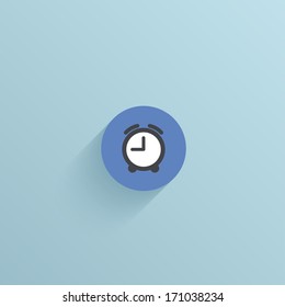 Vector flat circle icon on blue background. Eps10