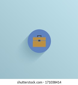 Vector flat circle icon on blue background. Eps10
