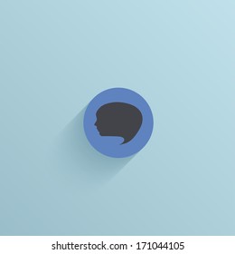 Vector flat circle icon on blue background. Eps10