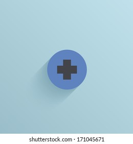 Vector flat circle icon on blue background. Eps10
