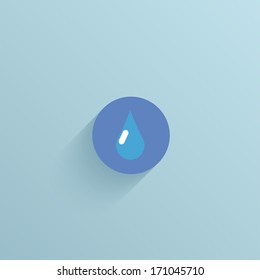 Vector flat circle icon on blue background. Eps10