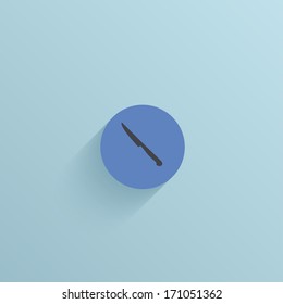 Vector flat circle icon on blue background. Eps10